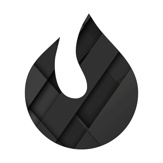 Image icons fire flame curved Black Rectangle Background