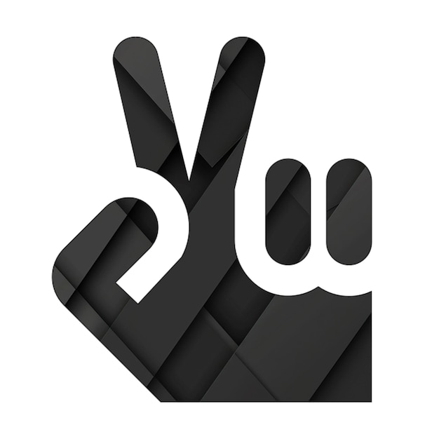 Image icons hand peace Black Rectangle Background