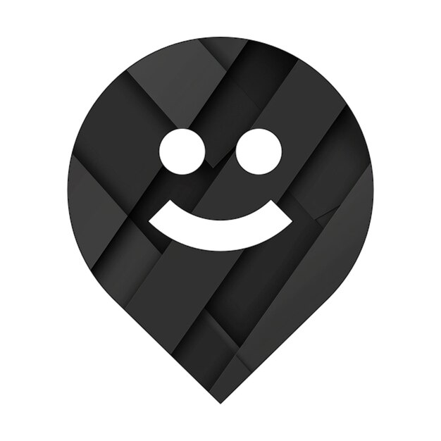 Photo image icons map marker smile black rectangle background