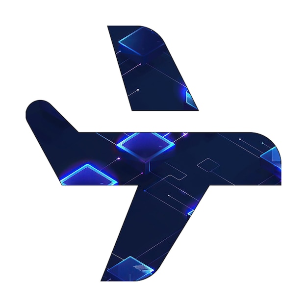 Image icons plane Blue Squares Background Shapes