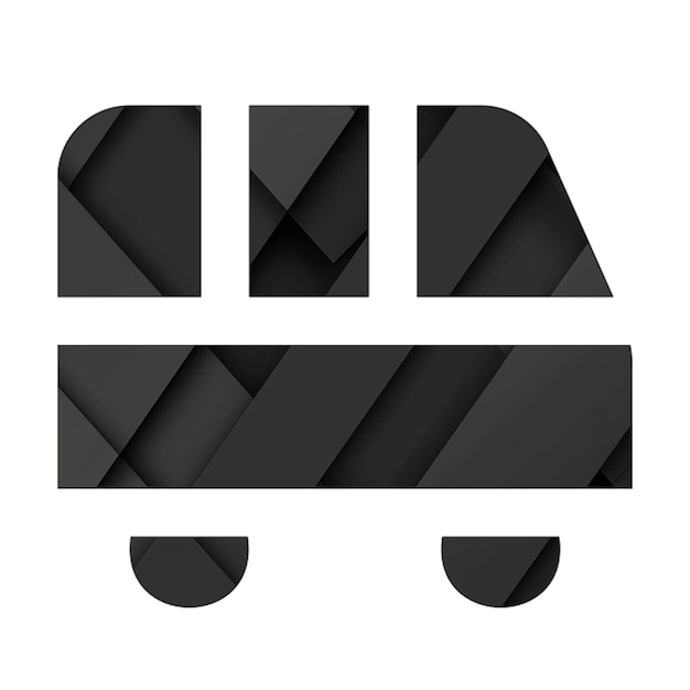 Image icons shuttle van Black Rectangle Background