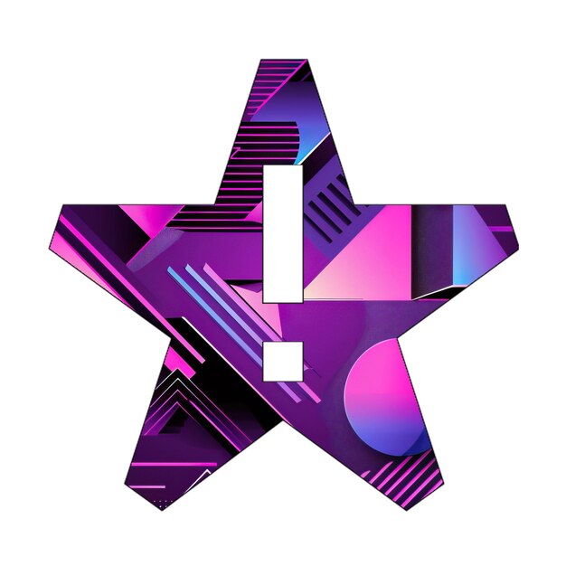 Image icons star exclamation 80s Style Background Tech