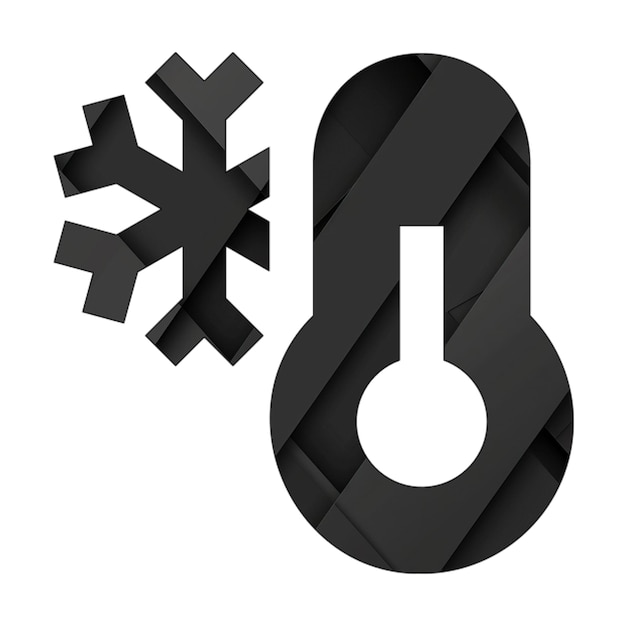 Photo image icons temperature frigid black rectangle background