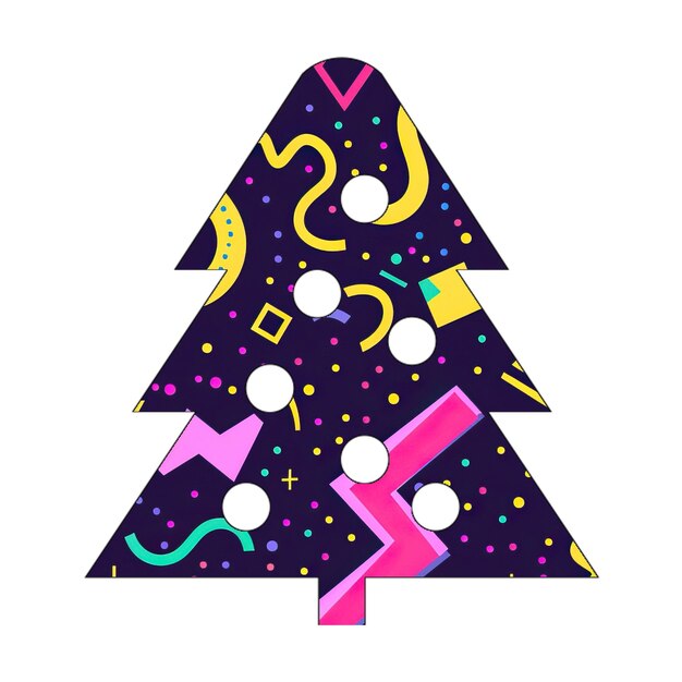 Image icons tree christmas Purple 80s Pattern Style