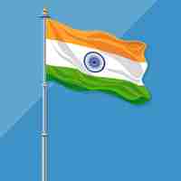 Photo image of indian flag hosted on independence day and republic day indian flag is the proud of india