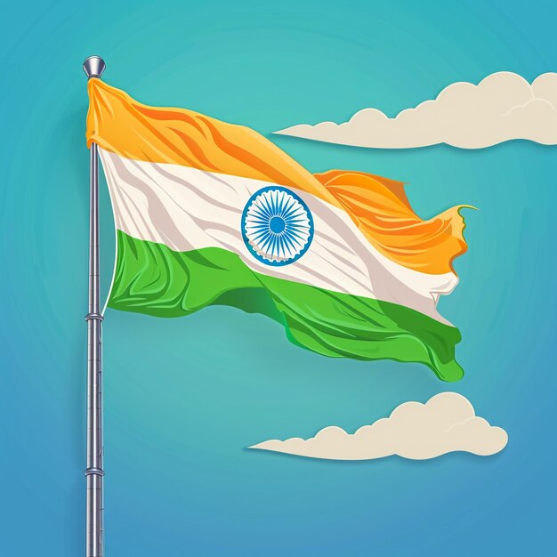 Photo image of indian flag hosted on independence day and republic day indian flag is the proud of india