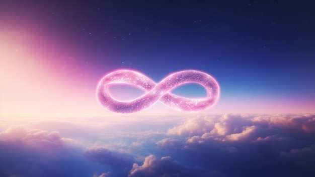 An image of an infinite sign above the clouds