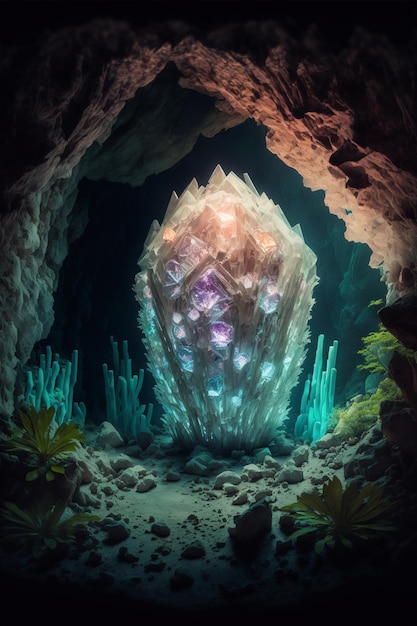 An image of the inside of a cave Generative Ai