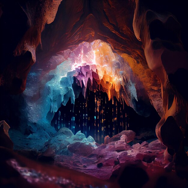 An image of the inside of a cave Generative Ai