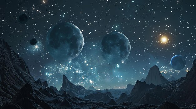 the image is a beautiful landscape of an alien planet