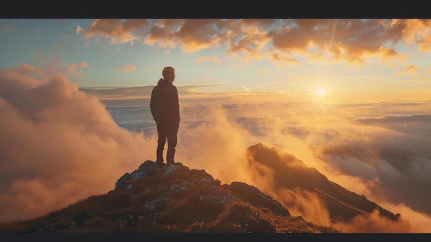 Foto l'immagine è una bellissima fotografia paesaggistica di una catena montuosa al tramonto