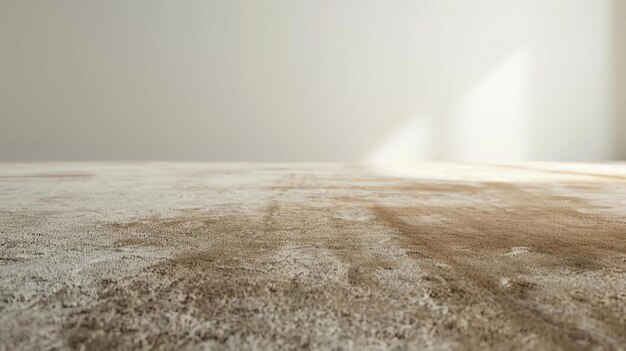 The image is of a closeup of a brown carpet The carpet is soft and fluffy and the fibers are visible in the image