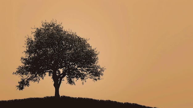 Foto l'immagine è una semplice grafica vettoriale di un albero con un grande baldacchino pieno di foglie