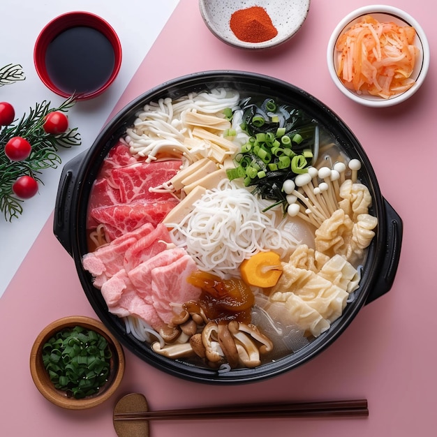 Image of Japanese food that nabe and good apply for book menu