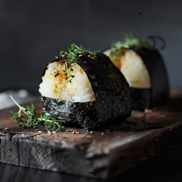 Image of japanese food that onigiri and good apply for book menu