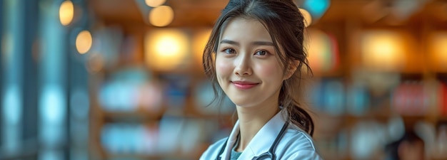 An image of a kind smiling asian doctor support for talking about and seeking advice on taking care of