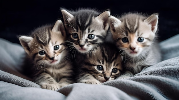 Image of kittens on a blanket