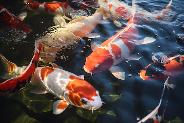 Foto immagine di pesce di stagno koi