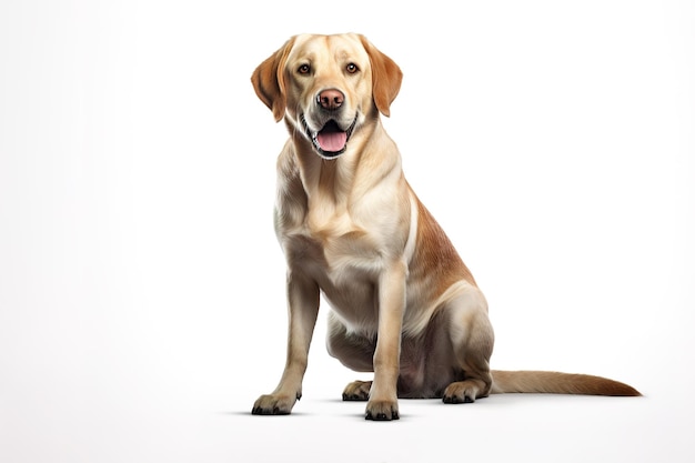 Photo image of labrador dog on white background pet animals mammals