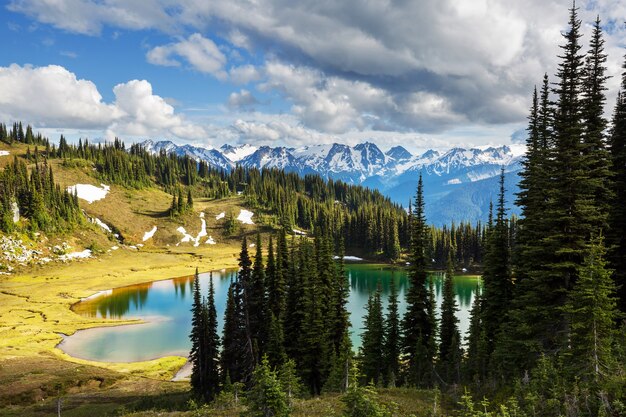 Image lake and Glacier Peak in Washington, USA