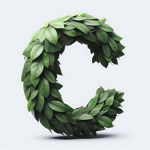 image of the letter 'C' made from green leaves