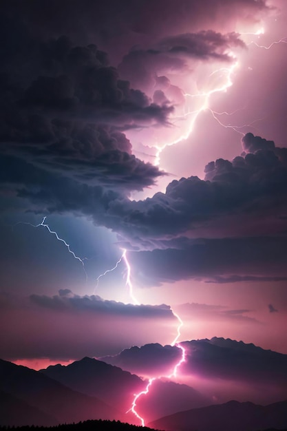 Photo an image of a lightning strike in the sky