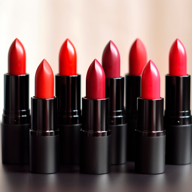 Image of lipstick set in a variety of reds