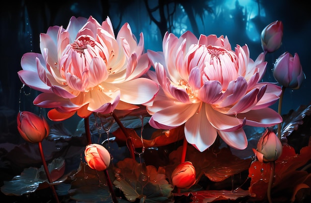 an image of a lotus flower in the dark