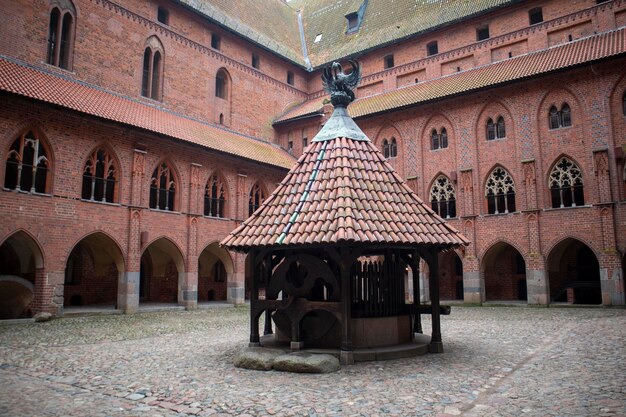 Image of Malbork Castle in Poland. The castle in constructed in brick