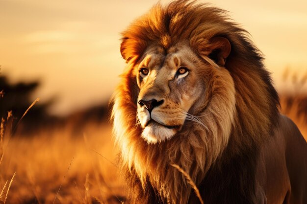 Image of a male lion Ai generated