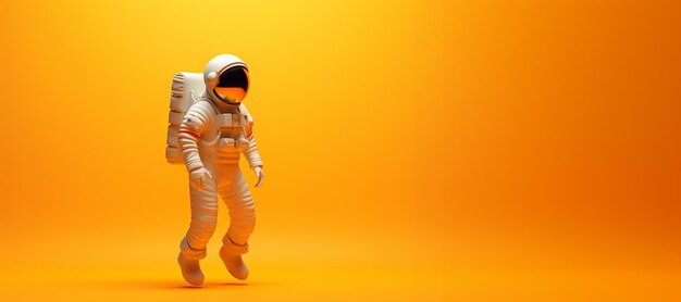 An image of a man in a space suit walking on a yellow surface generative ai