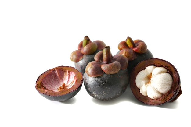 Image of mangosteen on a white background