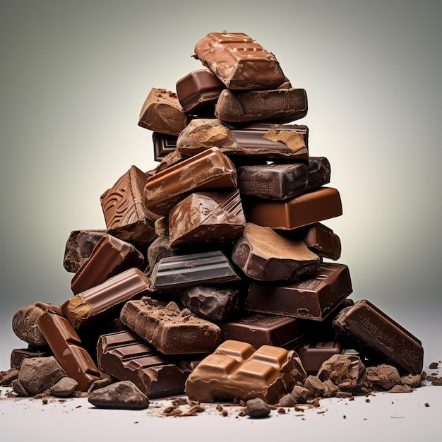 an image of many chocolates on a white background