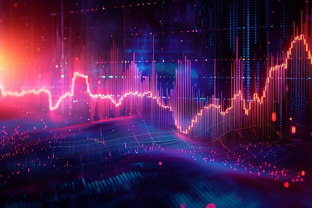 Image market dynamics abstract image visualizes the complexity of a stock chart