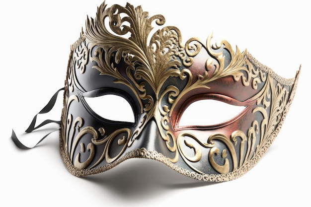 Image of a masquerade mask on a white background with room for text