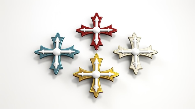 An image of the medical cross symbol in various colors and designs