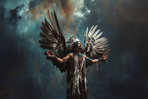 Photo image of a mexican aboriginal dancer