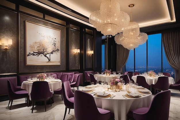 Image of modern concept luxury dining restaurant