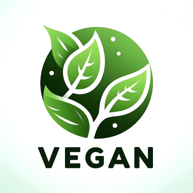 Photo image of a modern vegan logo in a circle