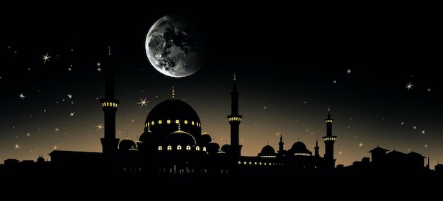 an image of a mosque in the night