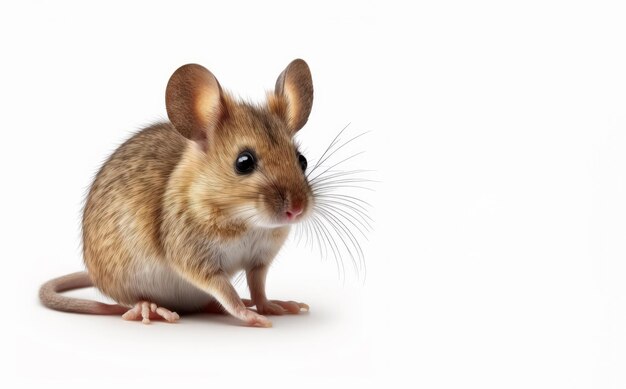 Изображение мыши на белом фоне Генеративный ИИ