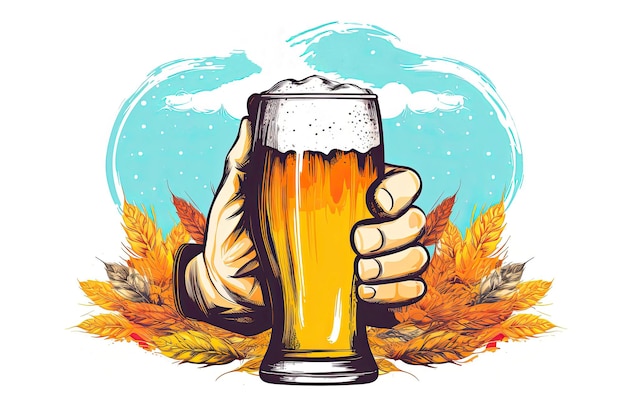 Foto immagine di tazze di bevande bicchiere da birra con spruzzi di schiuma per l'emblema del bar o del pub