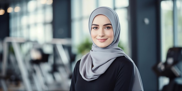 An image of a Muslim businesswoman wearing a headscarf Generative Ai