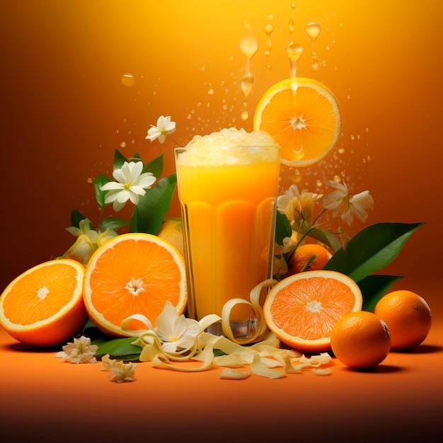 Image of natural fruit juice in glass