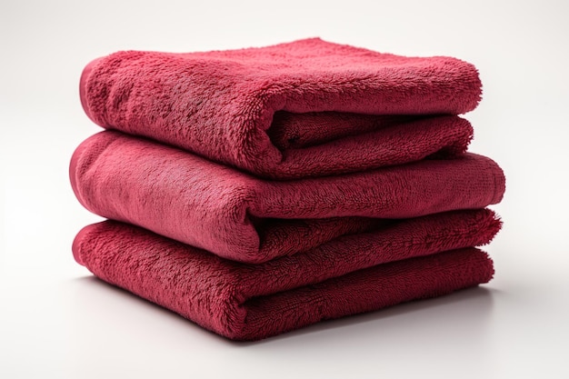 Photo image of neatly folded towels isolated on a white background