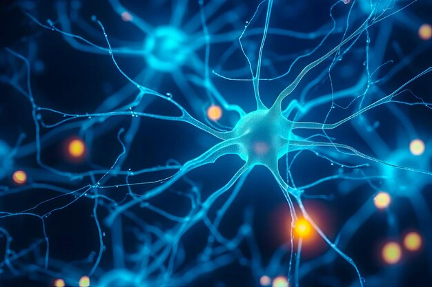 Photo an image of neurons active during the execution of a complex task such as solving a math problem generative ai