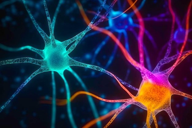 맛 감각에 관여하는 신경 세포의 이미지, 예를 들어 맛의 대뇌피질에 있는 신경세포 (Generative Ai)