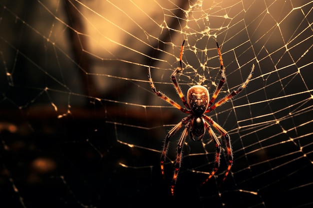 Фото Изображение паука в паутине