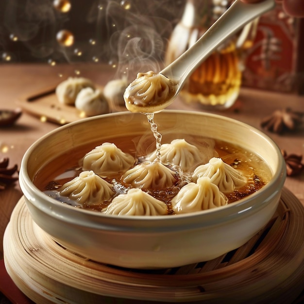 写真 中国料理のイメージは,xiao long baoと良いメニューの本に適用します