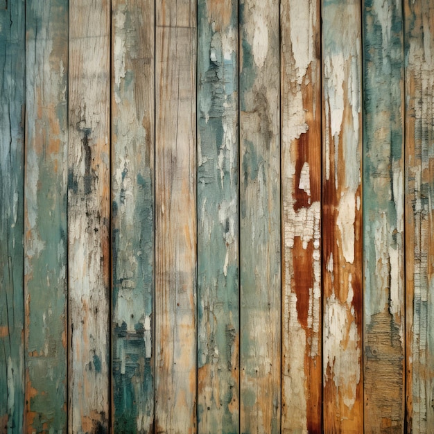 Фото Изображение гранжевых деревянных панелей с выветренными текстурами и изношенной краской